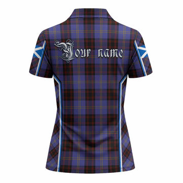 Rutherford Tartan Crest Women's Polo Shirt Scotland Coat of Arm Flag Style