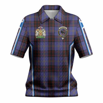 Rutherford Tartan Crest Women’s Polo Sweater Top Scotland Coat of Arm Flag Style