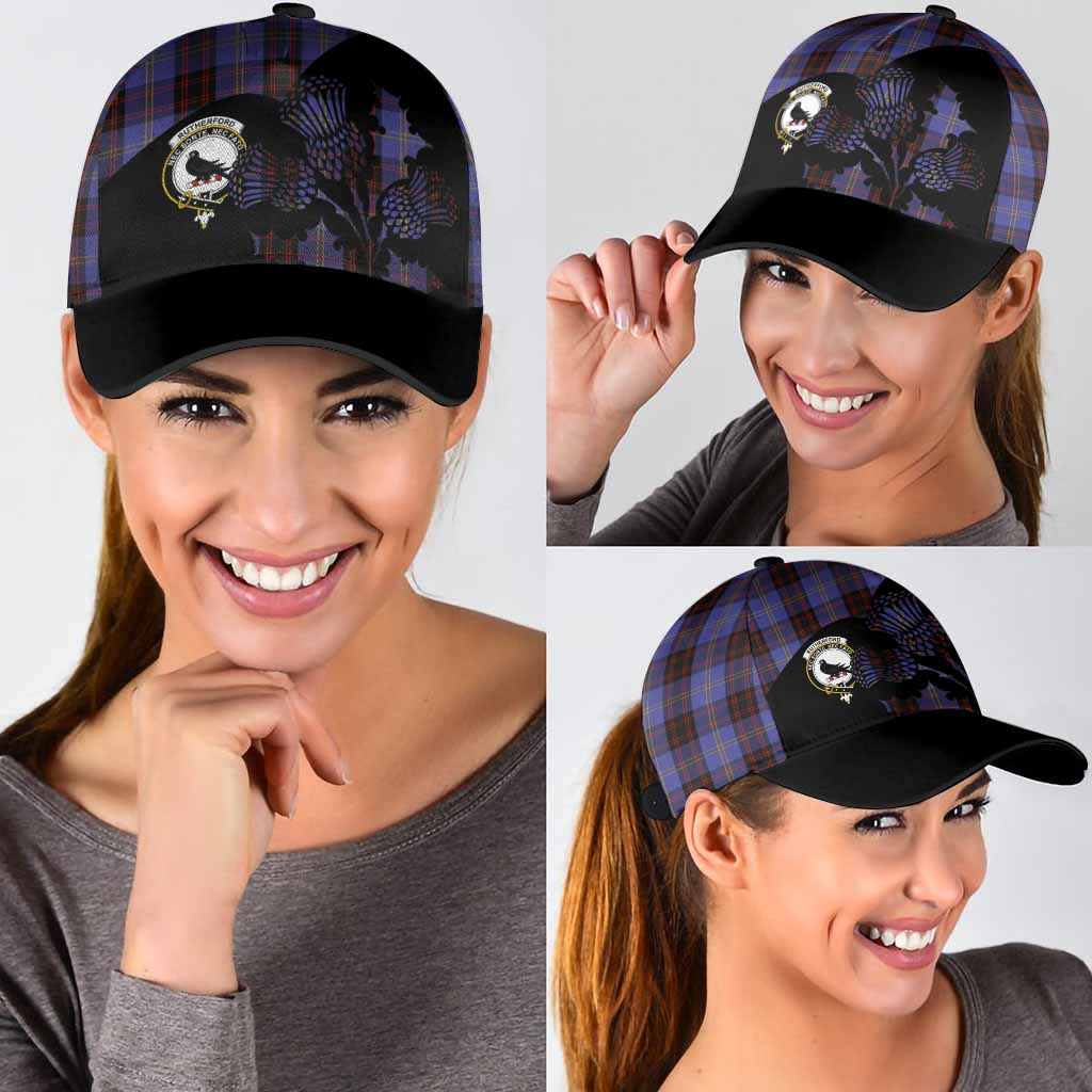 Rutherford Tartan Family Crest Classic Cap Scotland Thistle Floral Flag Style