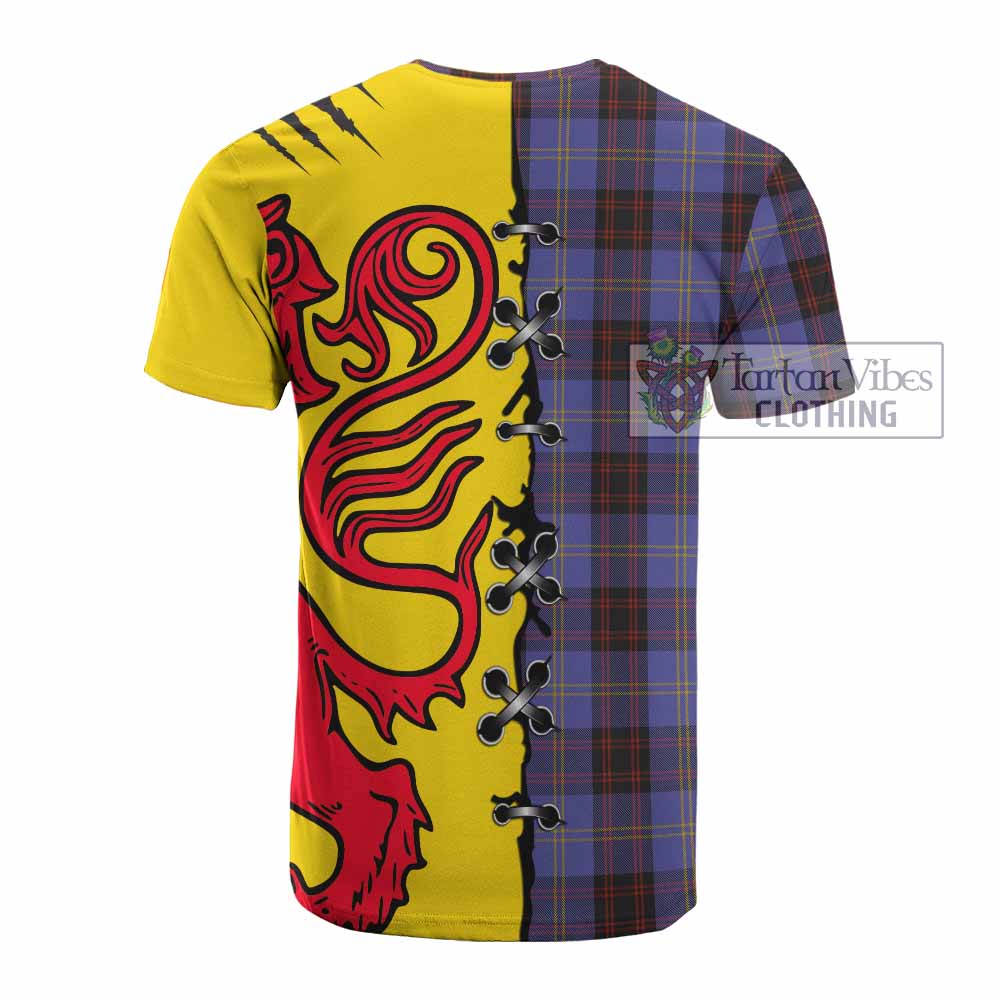 Rutherford Tartan Family Crest Cotton T-shirt Lion Rampant Honor - Tartan Vibes Clothing