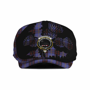 Rutherford Tartan Family Crest Flat Cap, Jeff Cap Scotland Thistle Floral
