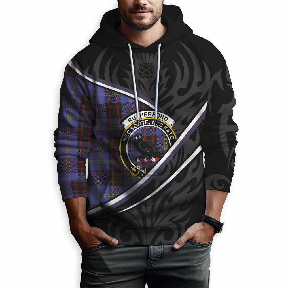 Rutherford Tartan Family Crest Hoodie Celtic Scottish Thistle Floral - Tartan Vibes Clothing