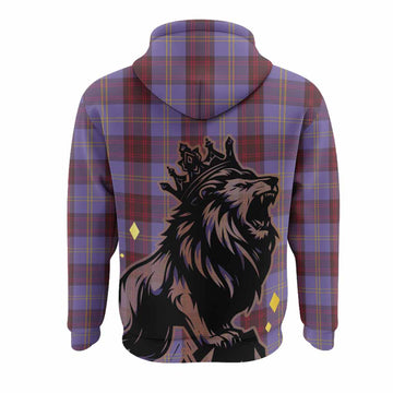 Rutherford Tartan Family Crest Hoodie Crowned Lion Roaring