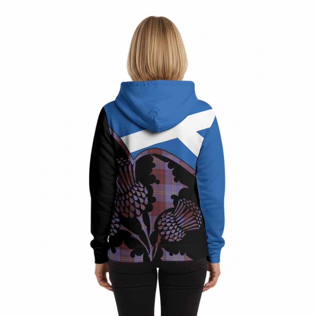Rutherford Tartan Family Crest Hoodie Scotland Thistle Floral Flag Style