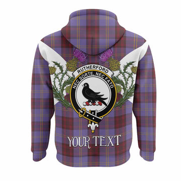 Rutherford Tartan Family Crest Hoodie Scottish Burns Night Thistle Floral