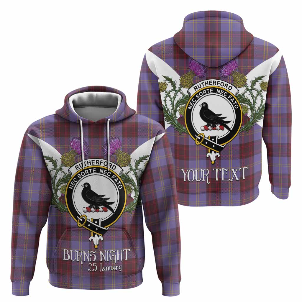 Rutherford Tartan Family Crest Hoodie Scottish Burns Night Thistle Floral