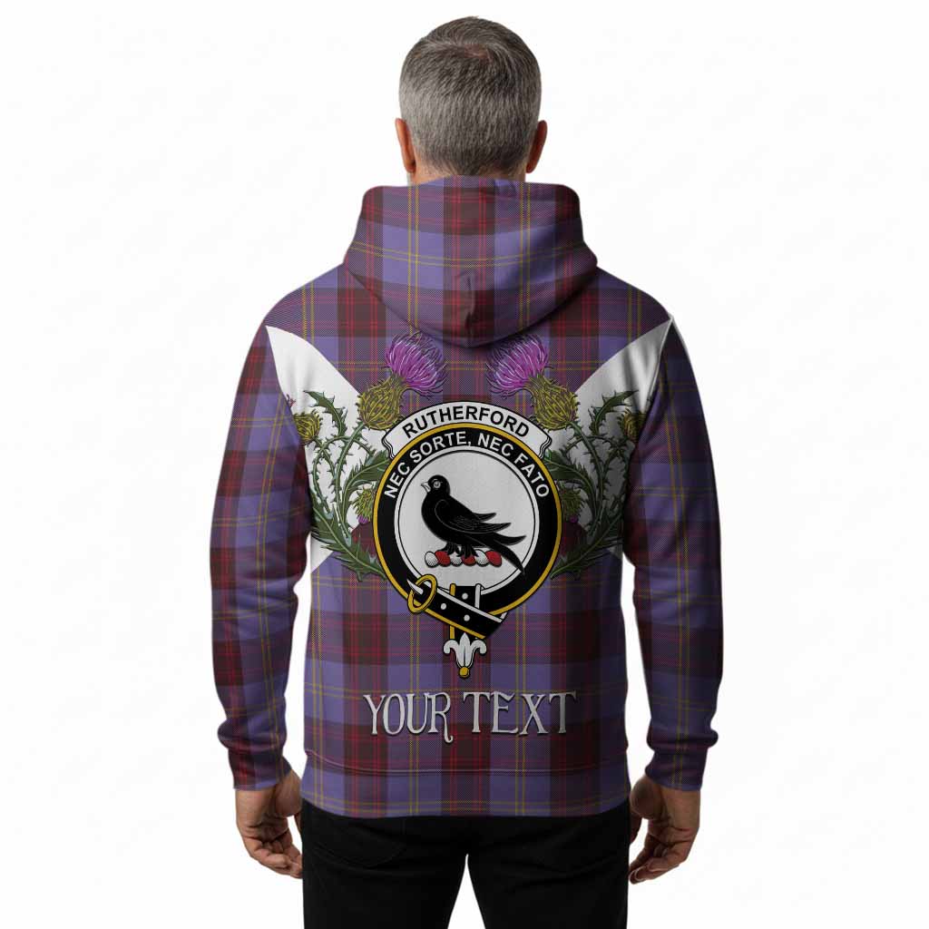 Rutherford Tartan Family Crest Hoodie Scottish Burns Night Thistle Floral