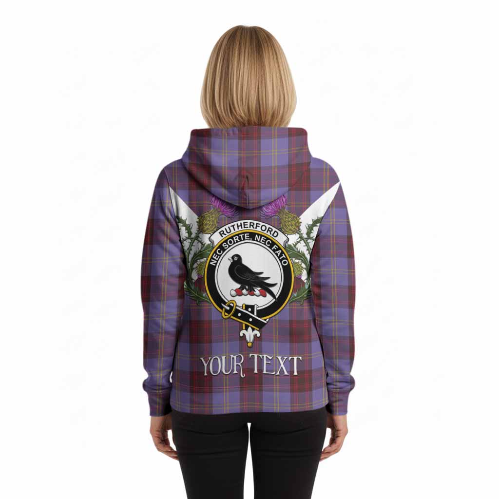 Rutherford Tartan Family Crest Hoodie Scottish Burns Night Thistle Floral