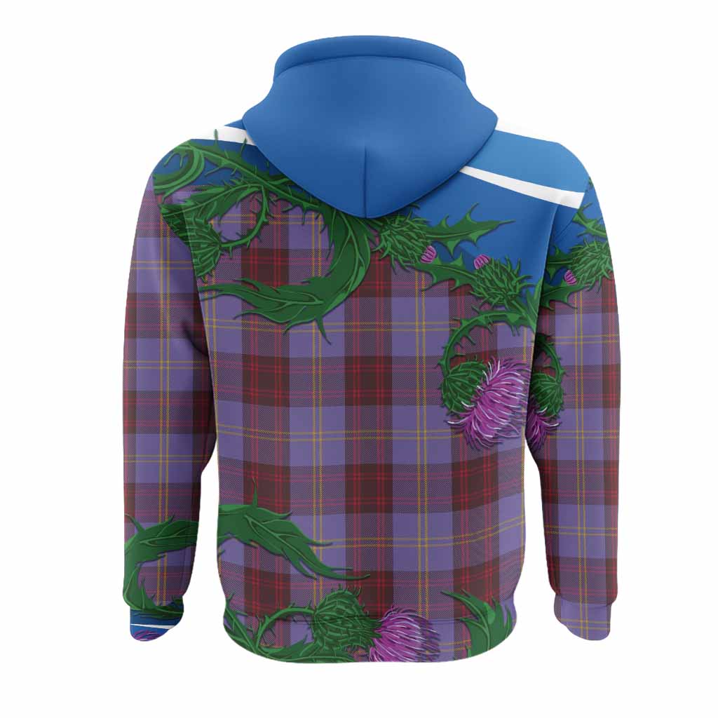 Rutherford Tartan Family Crest Hoodie Thistle in Minimalism