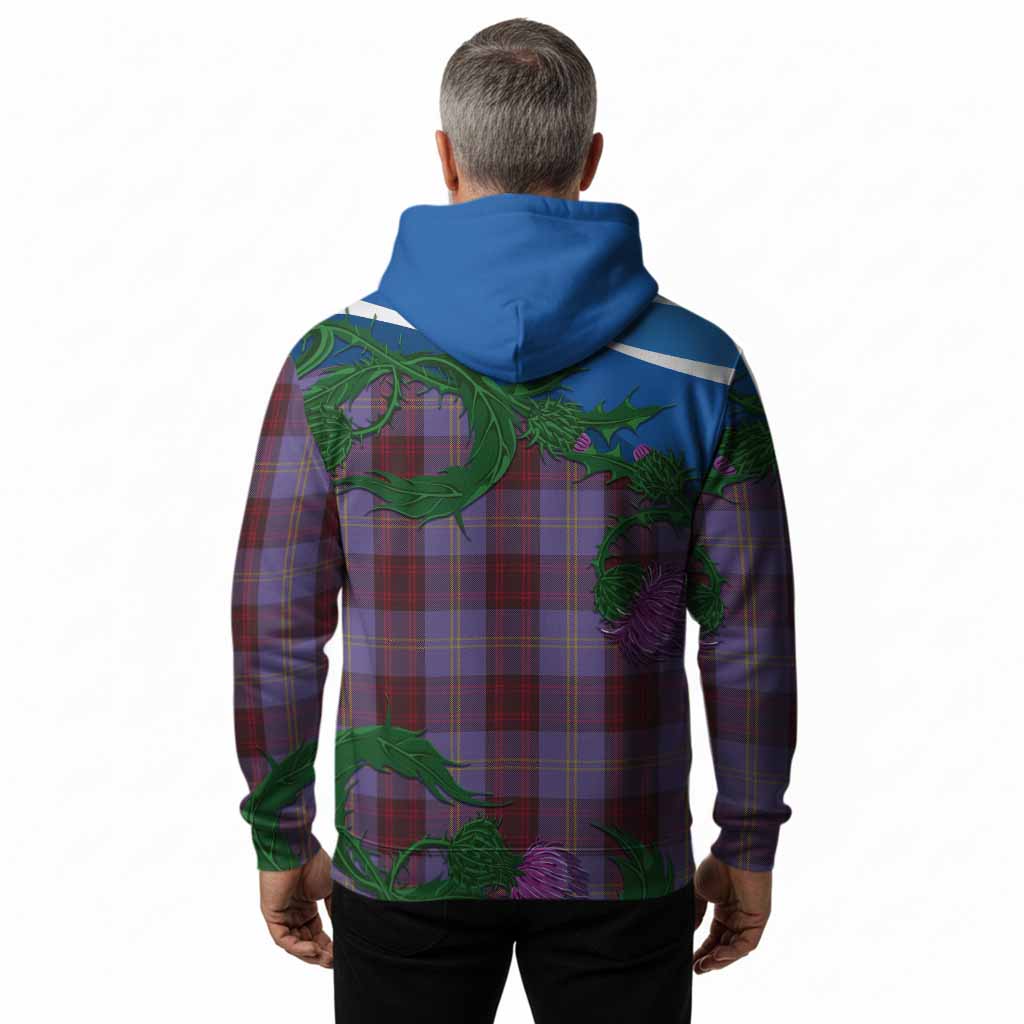 Rutherford Tartan Family Crest Hoodie Thistle in Minimalism