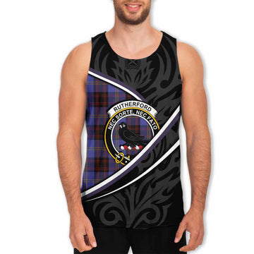 Rutherford Tartan Family Crest Men Tank Top Celtic Scottish Thistle Floral - Tartan Vibes Clothing