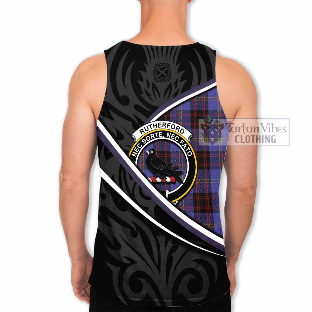 Rutherford Tartan Family Crest Men Tank Top Celtic Scottish Thistle Floral - Tartan Vibes Clothing