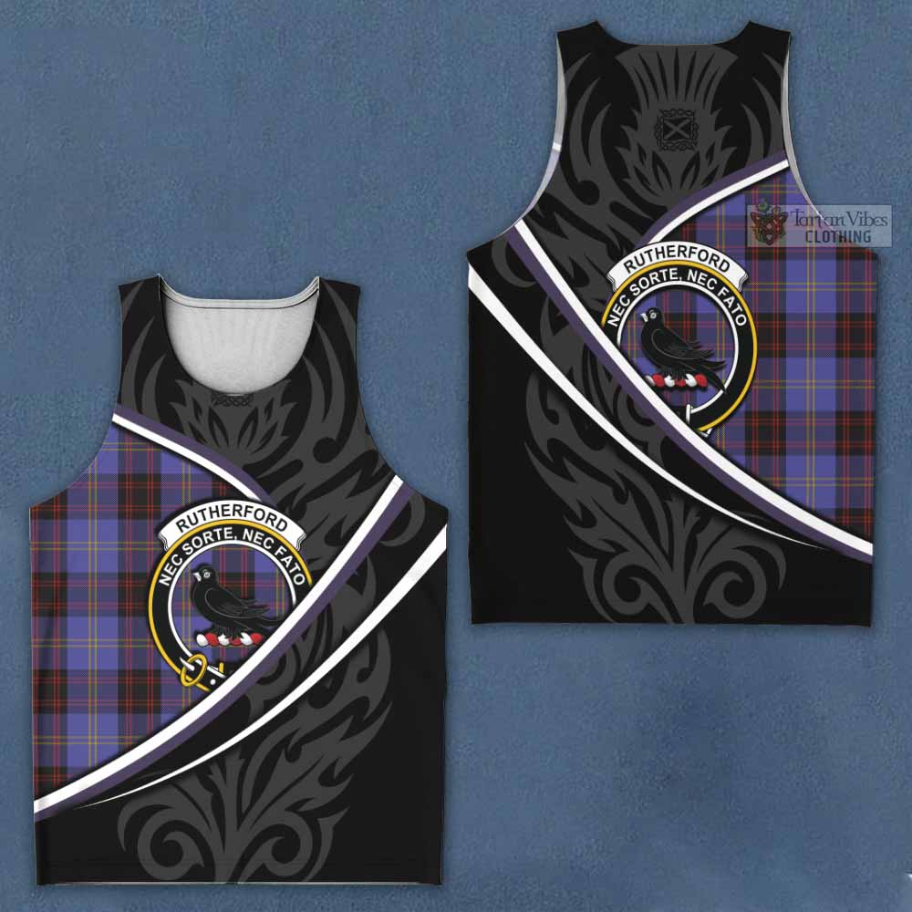 Rutherford Tartan Family Crest Men Tank Top Celtic Scottish Thistle Floral - Tartan Vibes Clothing