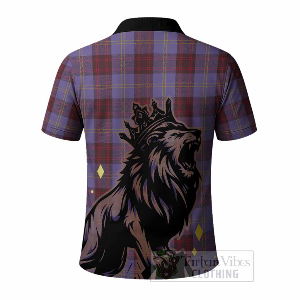 Rutherford Tartan Family Crest Polo Shirt Crowned Lion Roaring