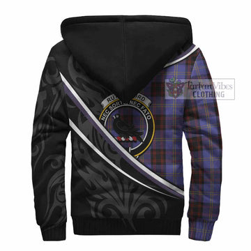 Rutherford Tartan Family Crest Sherpa Hoodie Celtic Scottish Thistle Floral