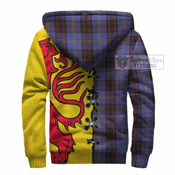 Rutherford Tartan Family Crest Sherpa Hoodie Lion Rampant Honor