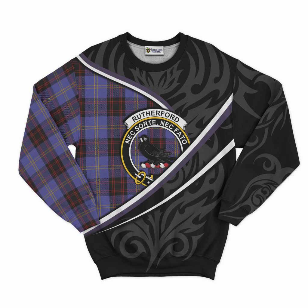 Rutherford Tartan Family Crest Sweatshirt Celtic Scottish Thistle Floral - Tartan Vibes Clothing
