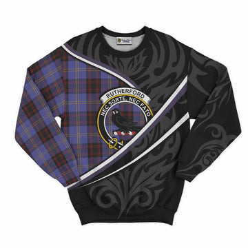 Rutherford Tartan Family Crest Sweatshirt Celtic Scottish Thistle Floral - Tartan Vibes Clothing