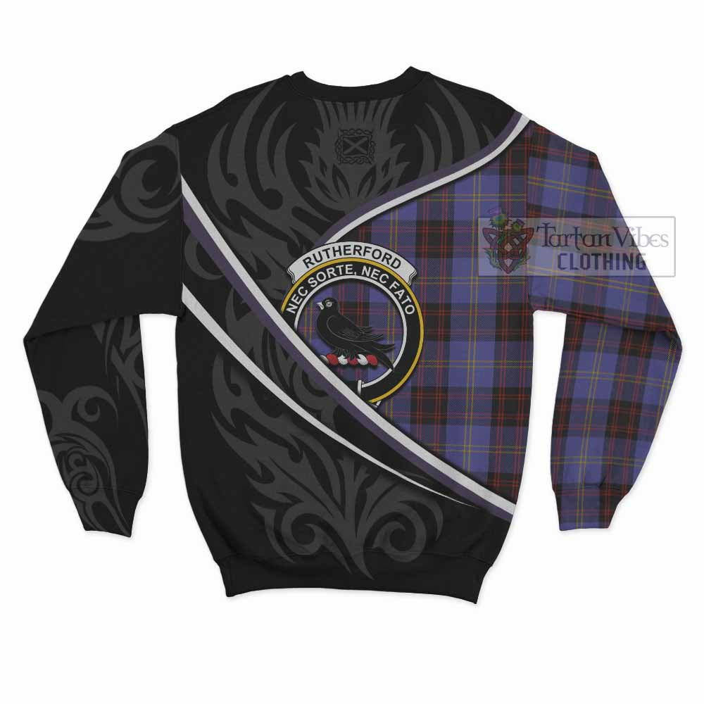 Rutherford Tartan Family Crest Sweatshirt Celtic Scottish Thistle Floral - Tartan Vibes Clothing
