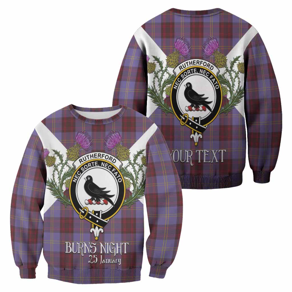 Rutherford Tartan Family Crest Sweatshirt Scottish Burns Night Thistle Floral