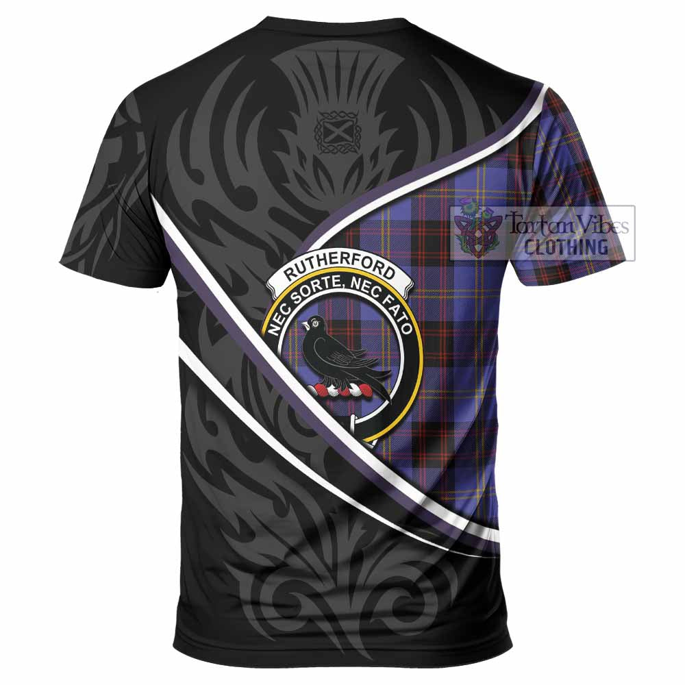Rutherford Tartan Family Crest T-shirt Celtic Scottish Thistle Floral - Tartan Vibes Clothing