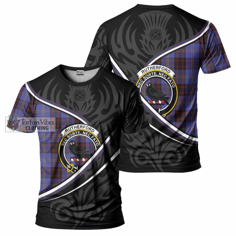 Rutherford Tartan Family Crest T-shirt Celtic Scottish Thistle Floral - Tartan Vibes Clothing