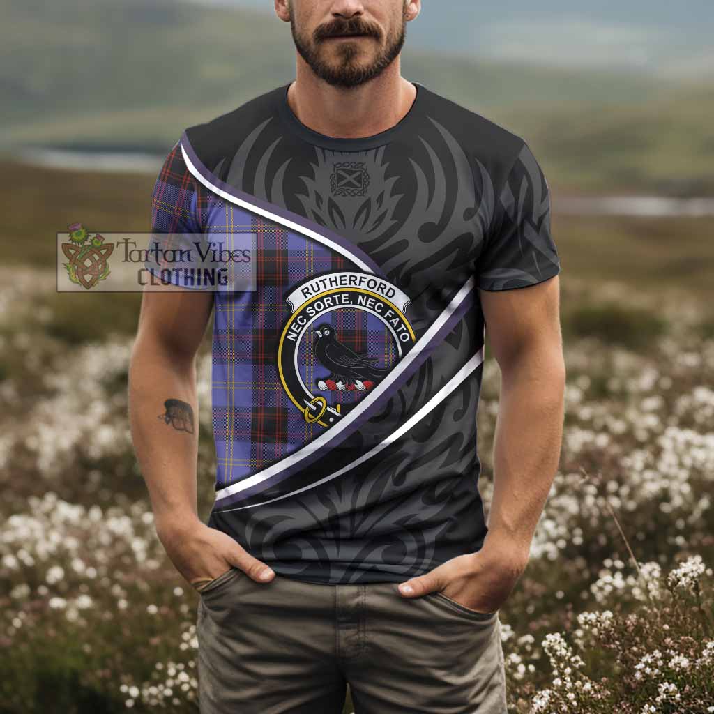 Rutherford Tartan Family Crest T-shirt Celtic Scottish Thistle Floral - Tartan Vibes Clothing