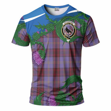 Rutherford Tartan Family Crest T-Shirt Thistle in Minimalism