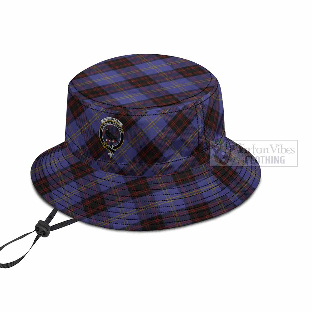 Rutherford Tartan Fishing Hat with Family Crest