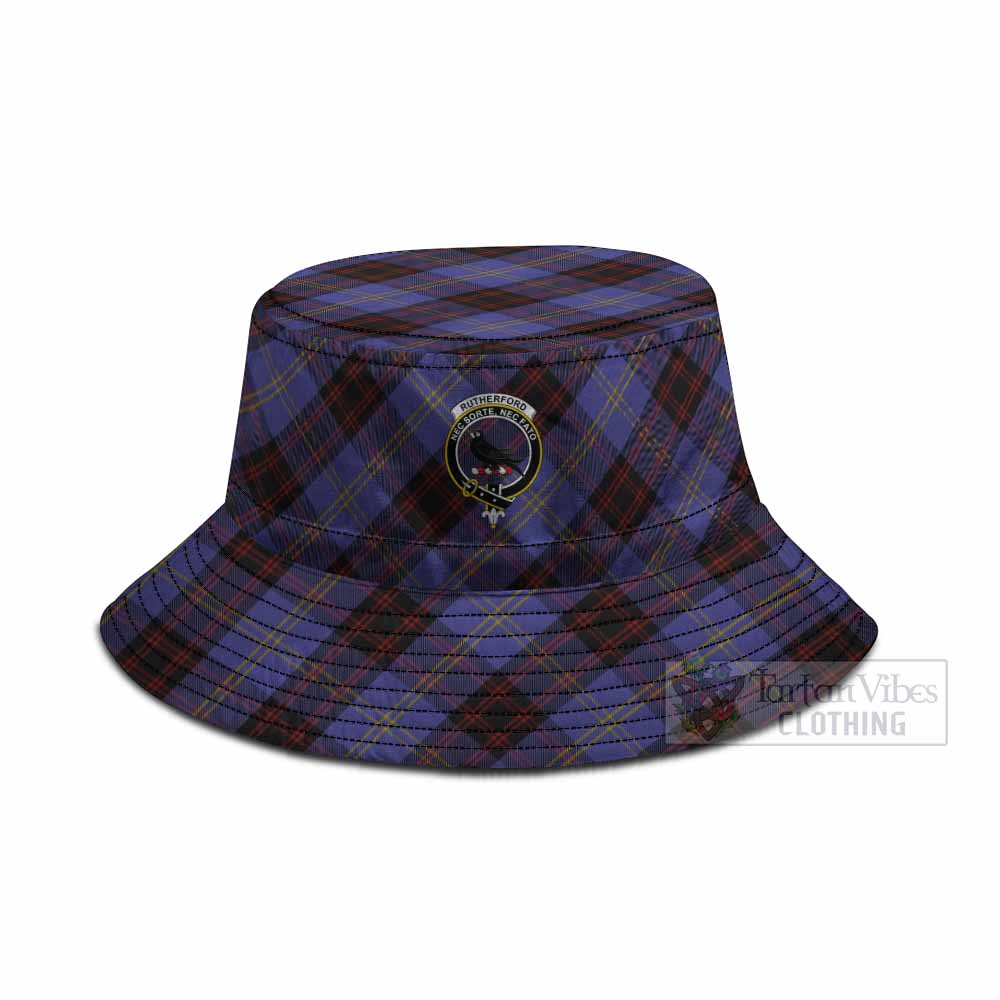 Rutherford Tartan Fishing Hat with Family Crest