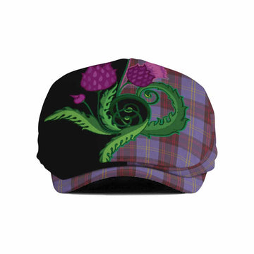 Rutherford Tartan Flat Cap, Jeff Cap Traditional Scottish Thistle