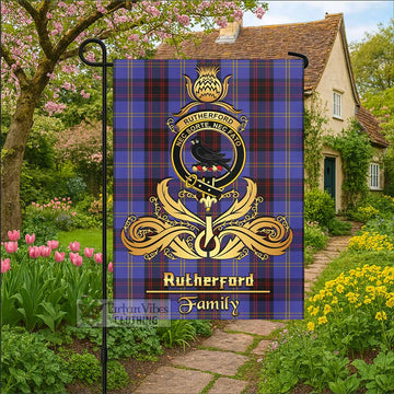 Rutherford Tartan Garden Flag with Highland Thistle Cherish Family Crest Style