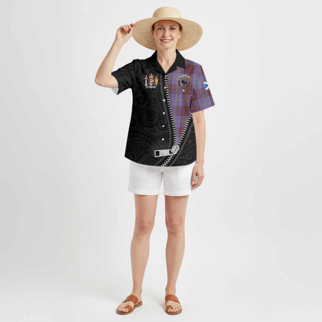 Rutherford Tartan Hawaiian Shirt New Zealand Pattern Unique Zipper Stylized