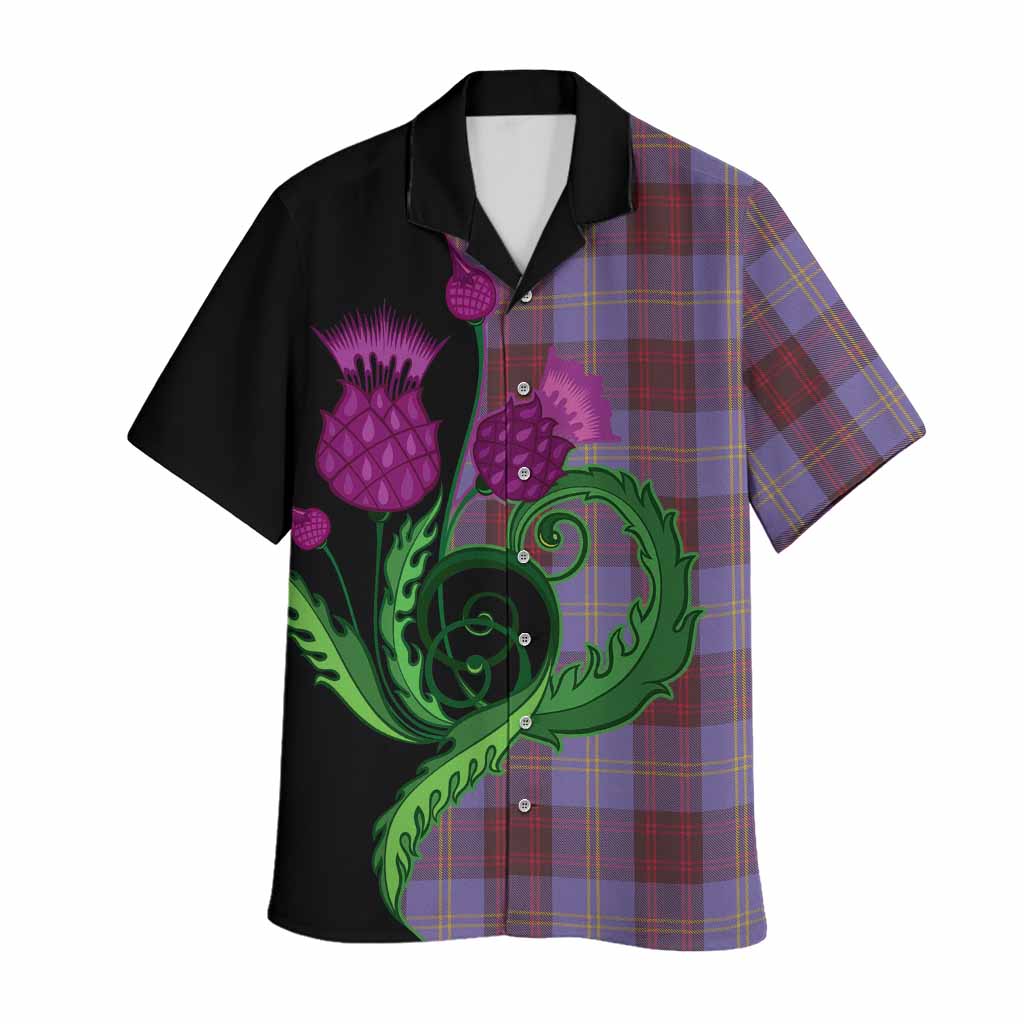 Rutherford Tartan Hawaiian Shirt Traditional Scottish Thistle
