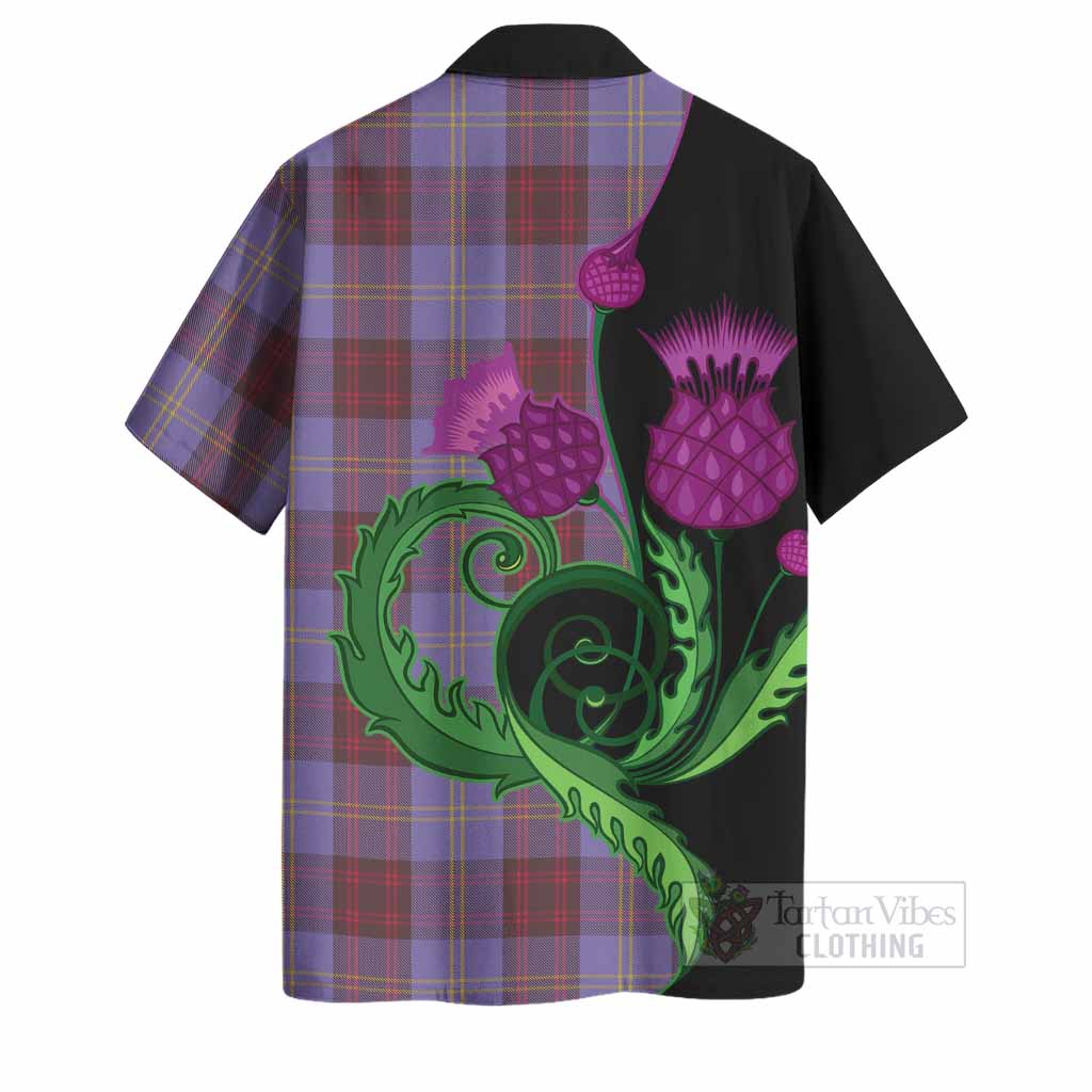 Rutherford Tartan Hawaiian Shirt Traditional Scottish Thistle