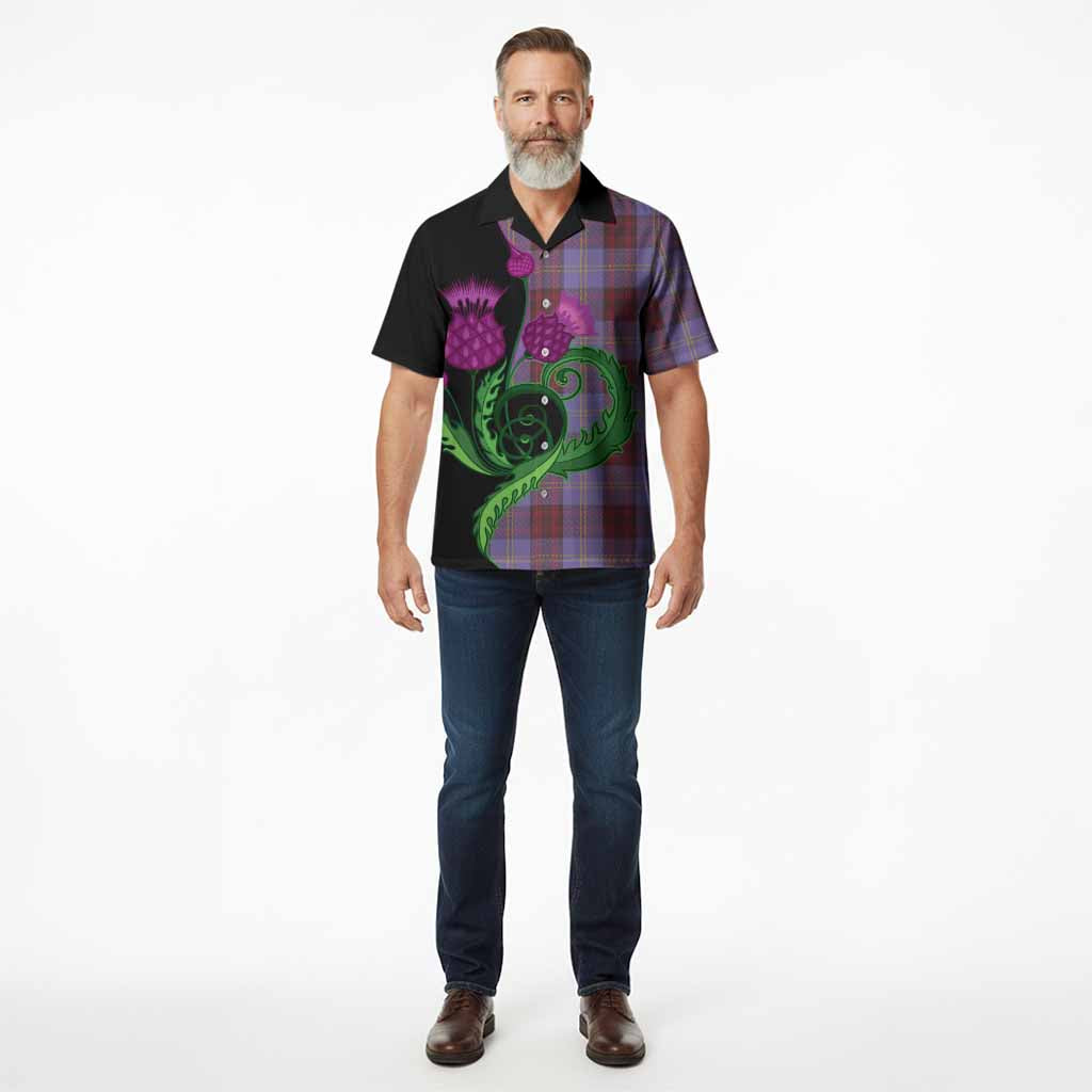 Rutherford Tartan Hawaiian Shirt Traditional Scottish Thistle