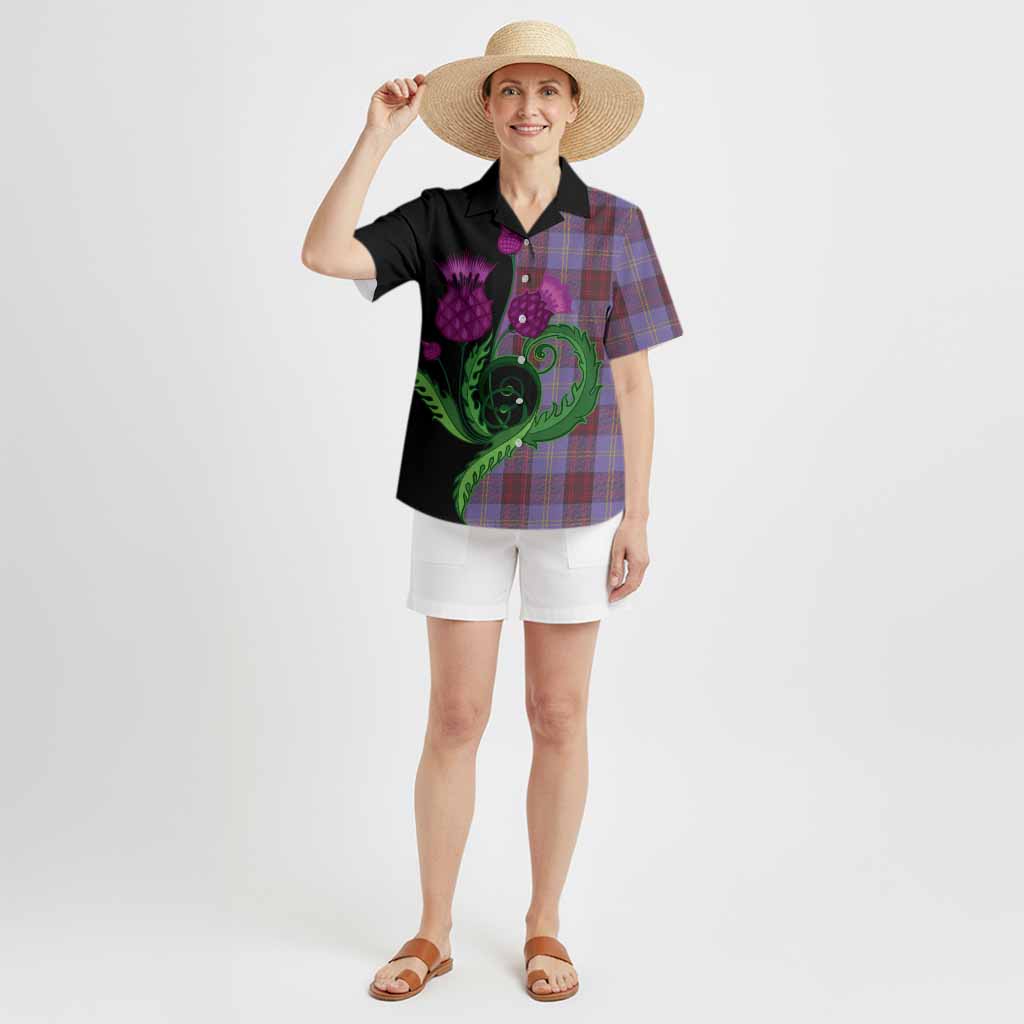 Rutherford Tartan Hawaiian Shirt Traditional Scottish Thistle