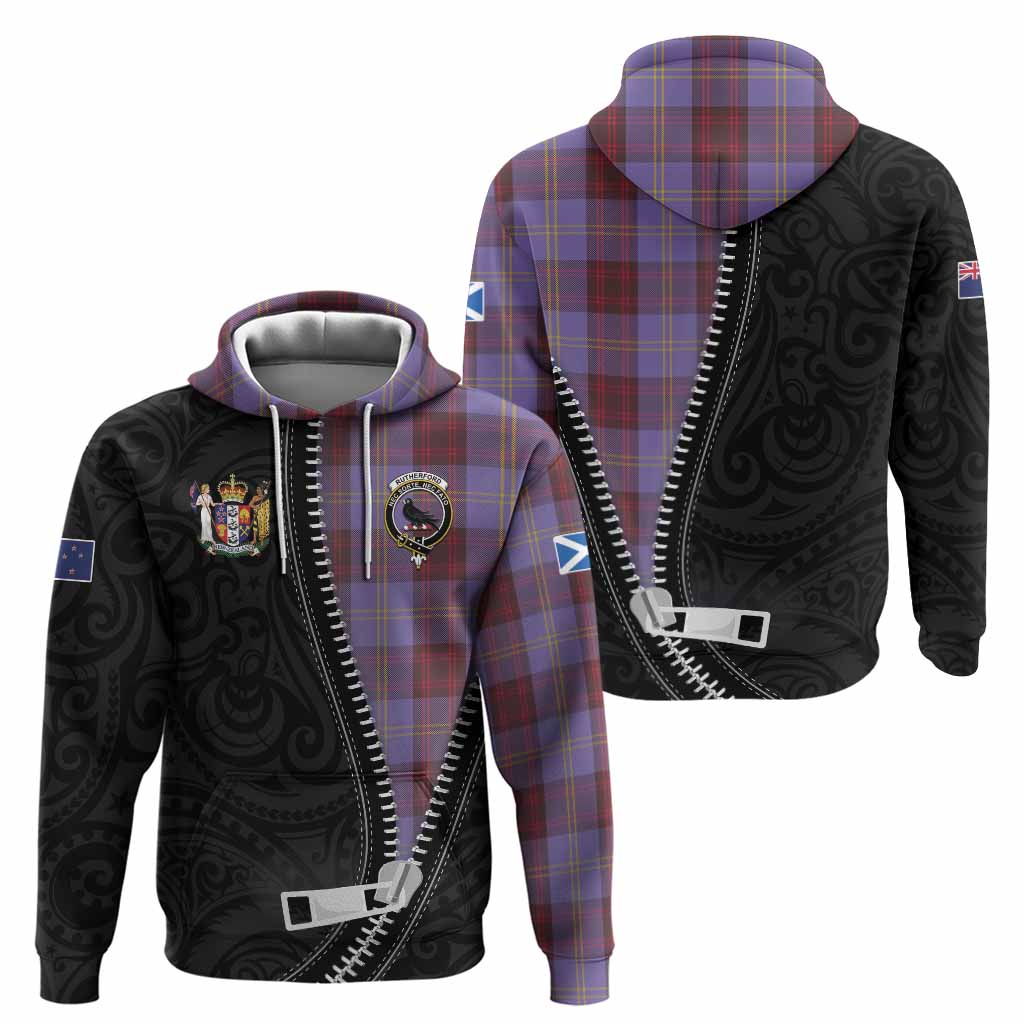 Rutherford Tartan Hoodie New Zealand Pattern Unique Zipper Stylized