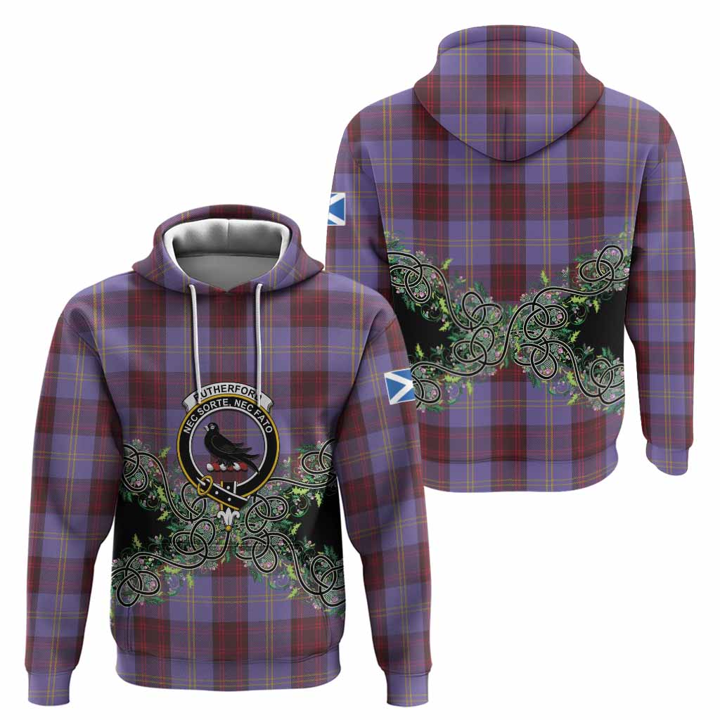 Rutherford Tartan Hoodie Thistle Scottish Spirit
