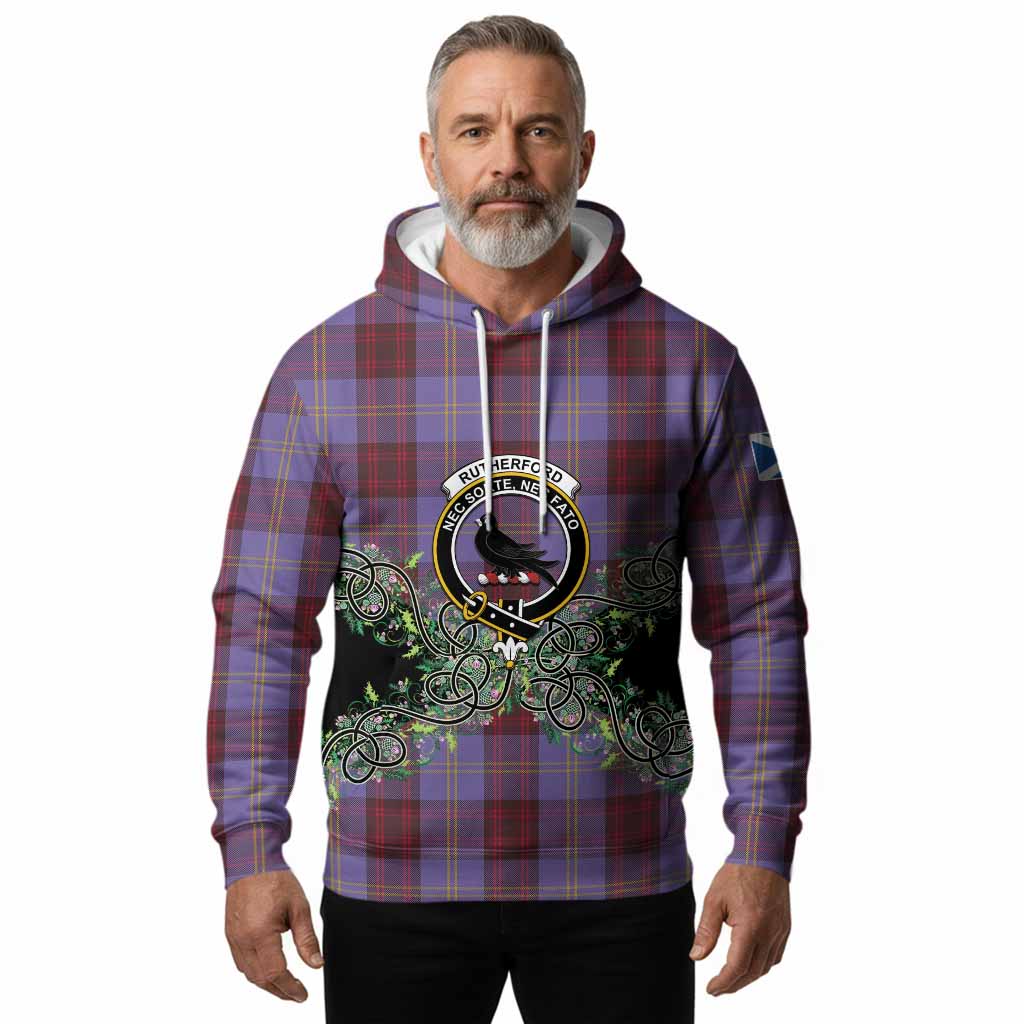 Rutherford Tartan Hoodie Thistle Scottish Spirit