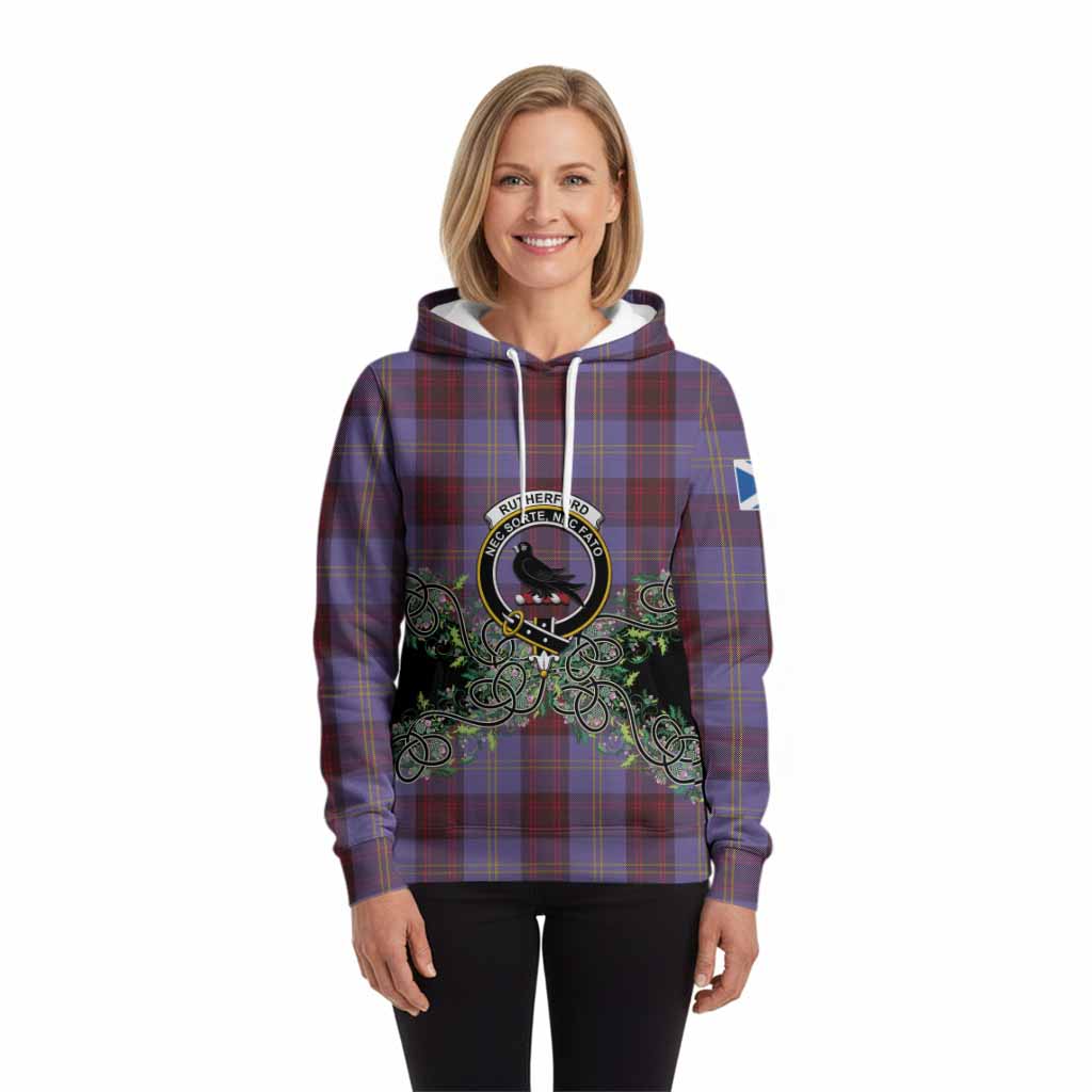 Rutherford Tartan Hoodie Thistle Scottish Spirit