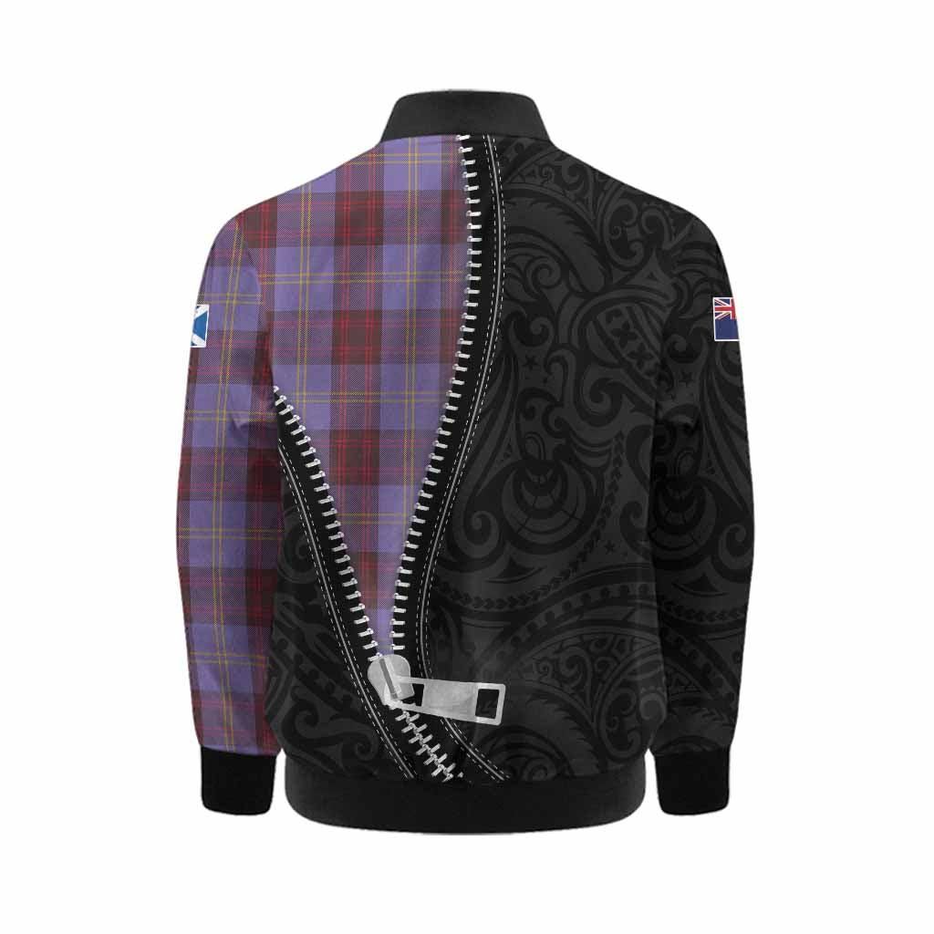 Rutherford Tartan Kid Bomber Jacket New Zealand Pattern Unique Zipper Stylized