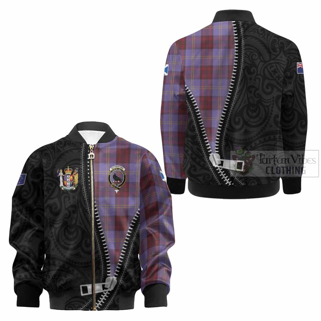 Rutherford Tartan Kid Bomber Jacket New Zealand Pattern Unique Zipper Stylized