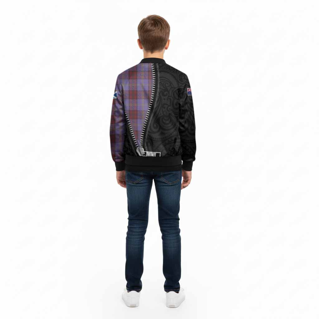 Rutherford Tartan Kid Bomber Jacket New Zealand Pattern Unique Zipper Stylized