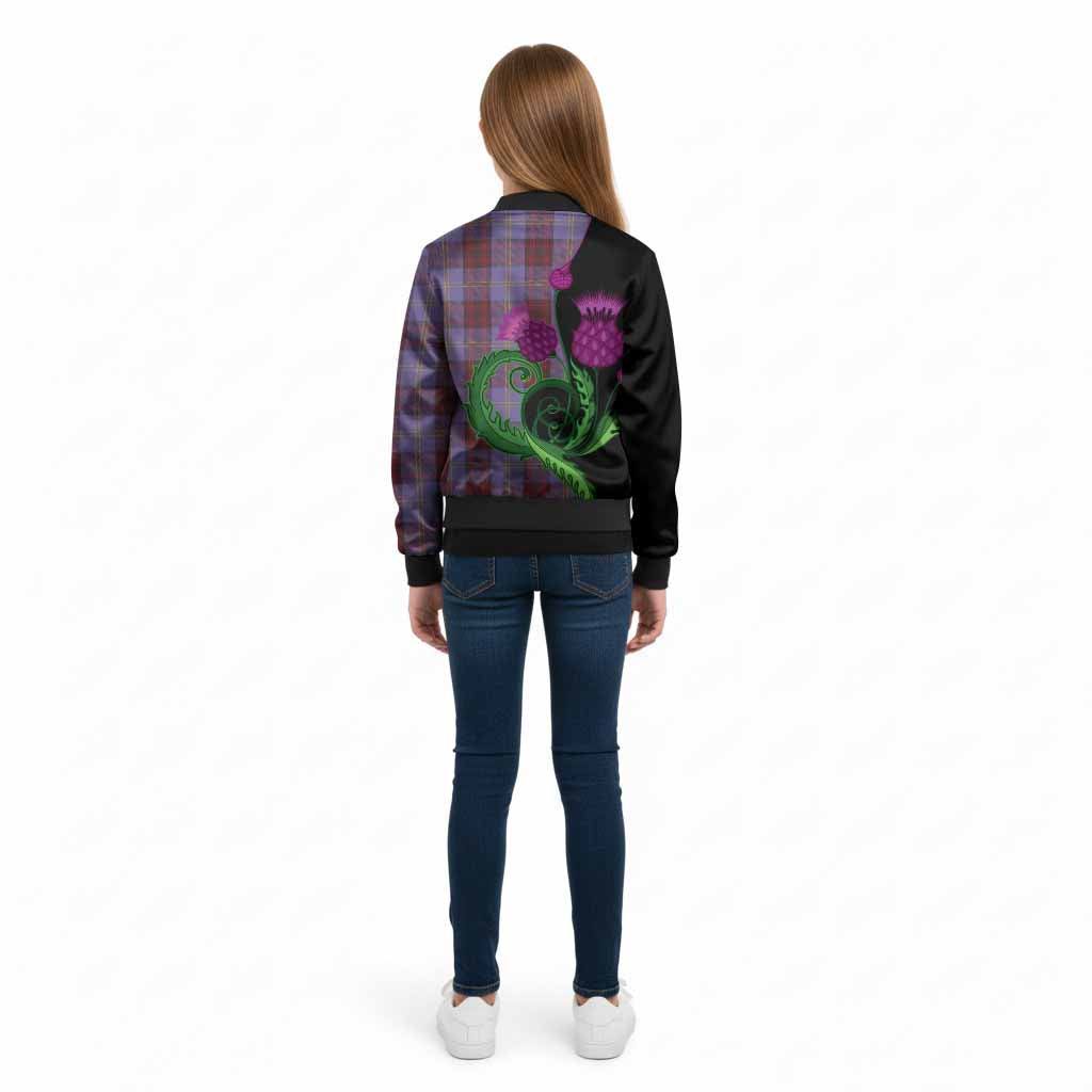 Rutherford Tartan Kid Bomber Jacket Traditional Scottish Thistle