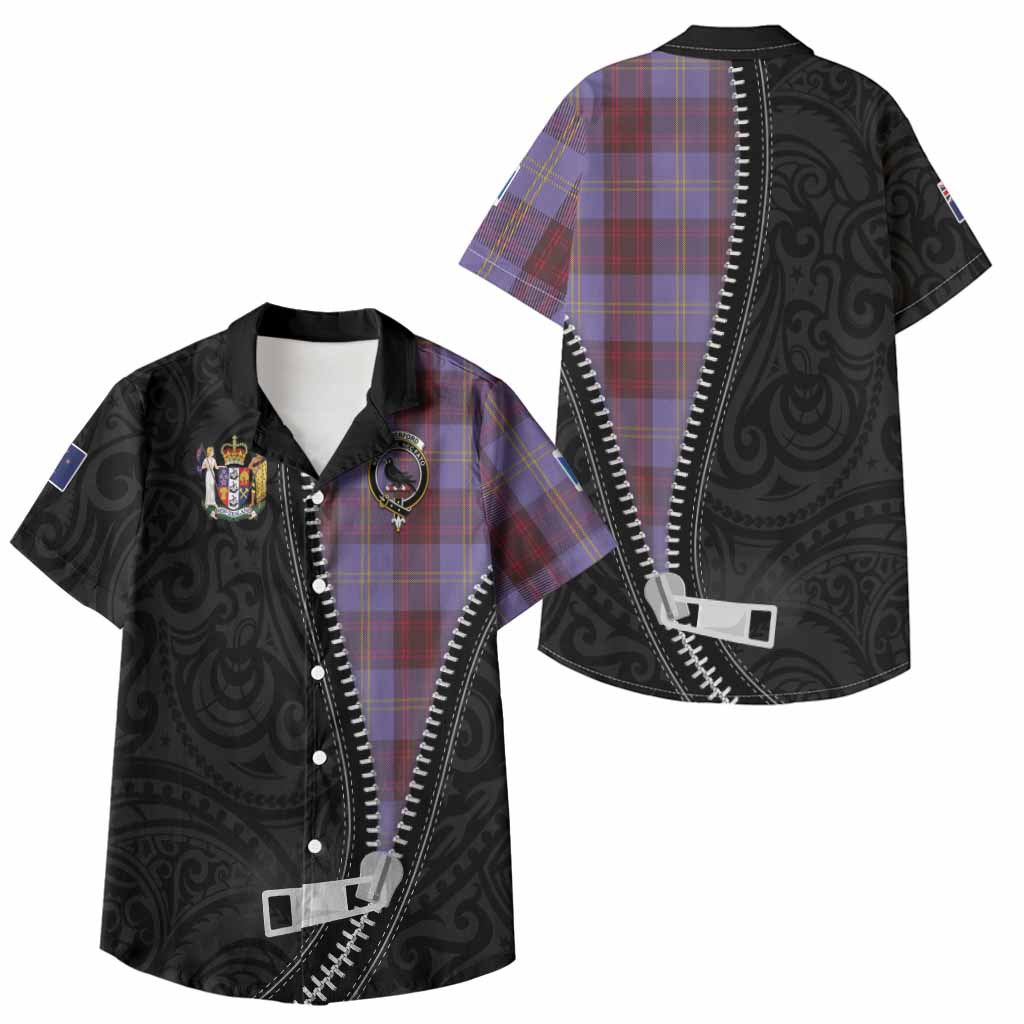 Rutherford Tartan Kid Hawaiian Shirt New Zealand Pattern Unique Zipper Stylized
