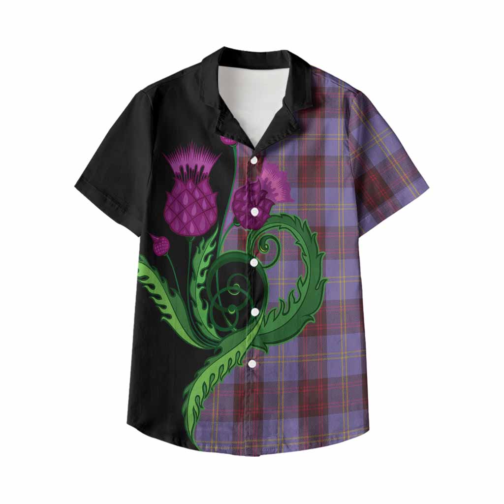 Rutherford Tartan Kid Hawaiian Shirt Traditional Scottish Thistle