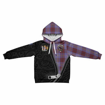 Rutherford Tartan Kid Hoodie New Zealand Pattern Unique Zipper Stylized