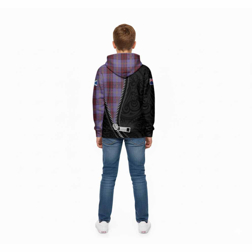 Rutherford Tartan Kid Hoodie New Zealand Pattern Unique Zipper Stylized