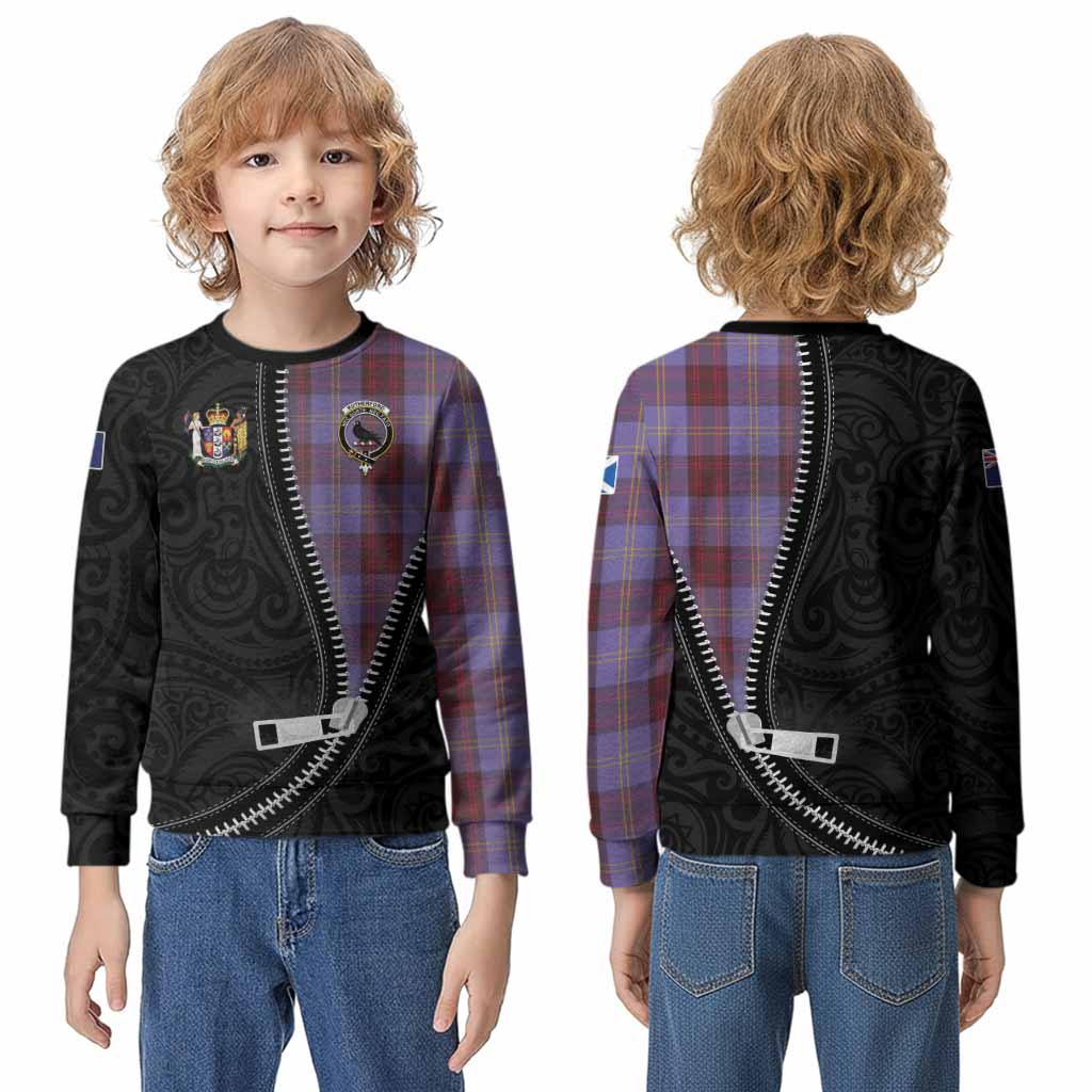 Rutherford Tartan Kid Knitted Sweatshirt New Zealand Pattern Unique Zipper Stylized